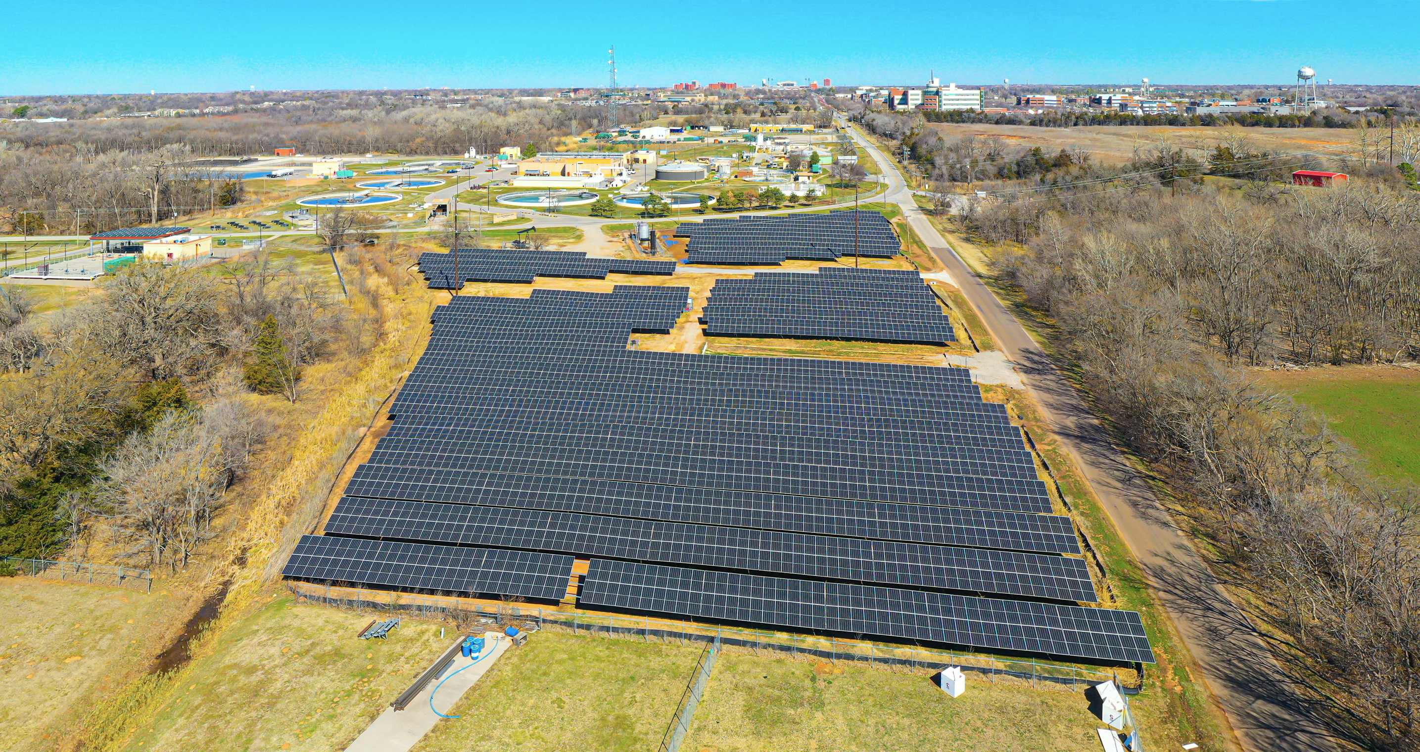 City of Norman, aerial view of larger solar array.