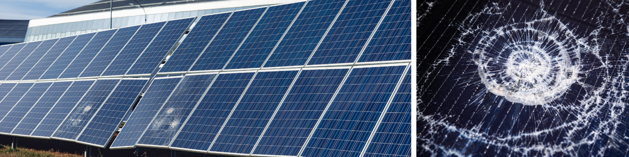Hail damaged solar panels